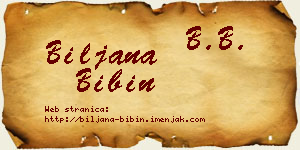 Biljana Bibin vizit kartica